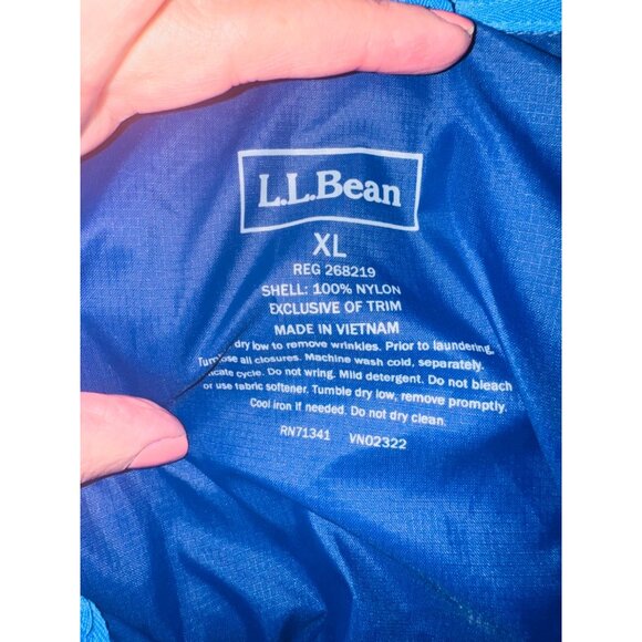 L.L. Bean Mens Blue Nylon Windbreaker Jacket XL Waterproof Lightweight Outdoor - Picture 4 of 9